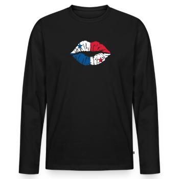 Panama heart flag flag Central America Canal - Men's Premium Organic Long Sleeve Shirt - black - Front - Nico (187cm)