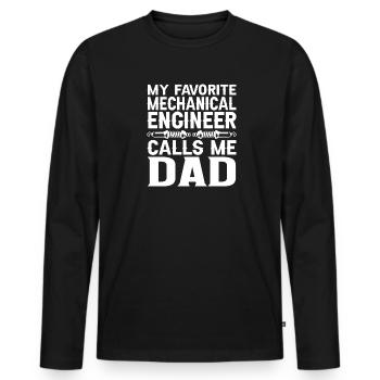 Ingénieur Cerveau Génie mécanique Génie électrique Fils - T-shirt manches longues Premium bio Homme - noir - Devant - Nico (187cm)