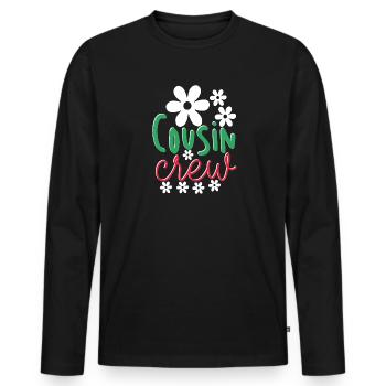 Cousin Team Familie Verwandtschaft Freunde Kusinen - Männer Premium Bio Langarmshirt - Schwarz - Vorne - Nico (187cm)