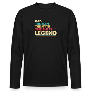 Father Tinkerer Do-it-yourselfer - Men's Premium Organic Long Sleeve Shirt - black - Front - Nico (187cm)
