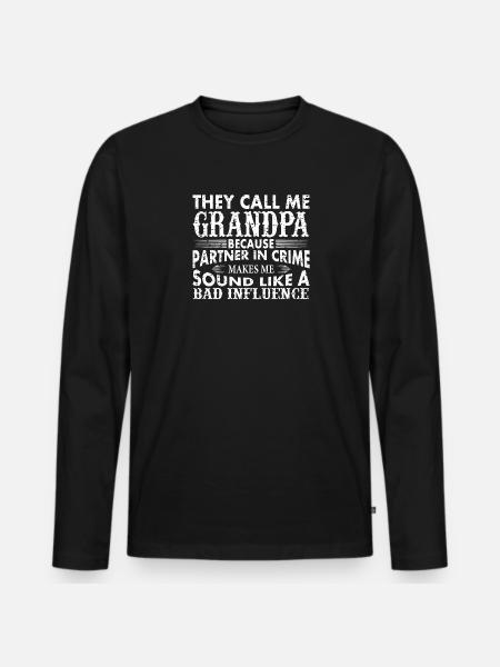 Grandpa the bad influence - Men's Premium Organic Long Sleeve Shirt - black