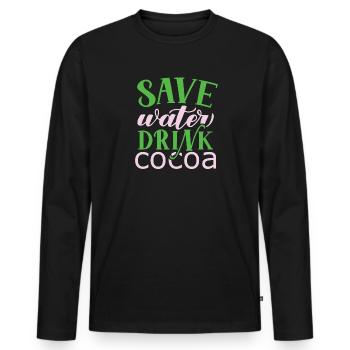 I'm Hot Chocolate Drinker Choco Drink - Men's Premium Organic Long Sleeve Shirt - black - Front - Nico (187cm)