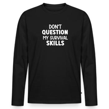 Survival Expert Training Survival Nature Wilderness - Men's Premium Organic Long Sleeve Shirt - black - Front - Nico (187cm)