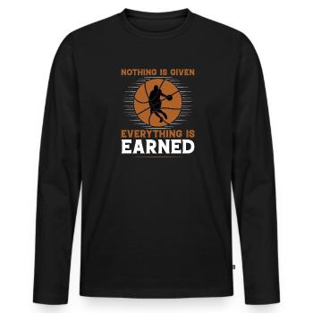 Basketballer Basketball Slamdunk BBall Korbleger - Männer Premium Bio Langarmshirt - Schwarz - Vorne - Nico (187cm)