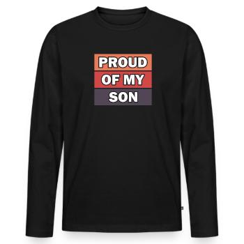 Je suis fier de mon fils - T-shirt manches longues Premium bio Homme - noir - Devant - Nico (187cm)