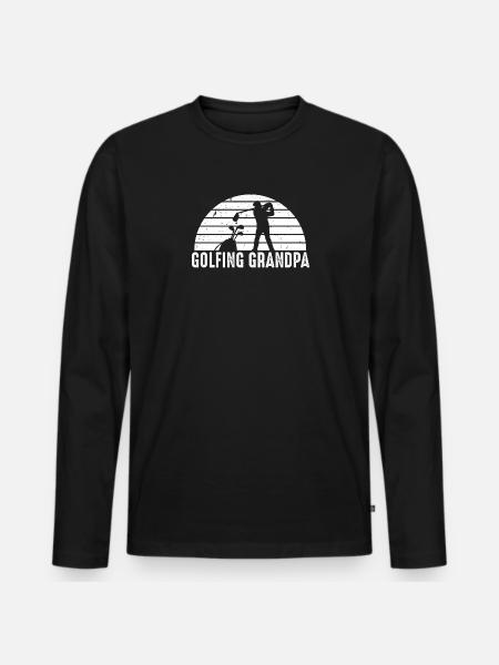 Golfspiller Bedstefar Golf Sport Golf Club Pensionist - Premium økologisk langærmet T-shirt til mænd - sort