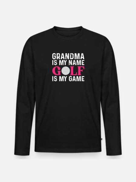 Die Golf Oma Grossmutter - Männer Premium Bio Langarmshirt - Schwarz