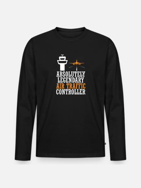 Air traffic controller Tower controller Flight attendants - Men's Premium Organic Long Sleeve Shirt - black
