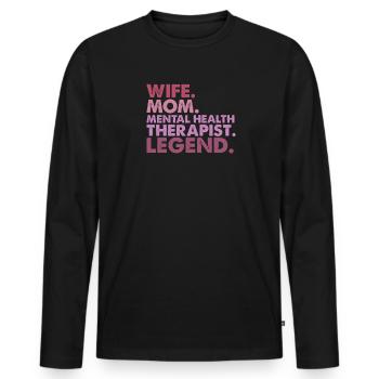 Mom Wife Psychotherapist Profession Gift - Men's Premium Organic Long Sleeve Shirt - black - Front - Nico (187cm)