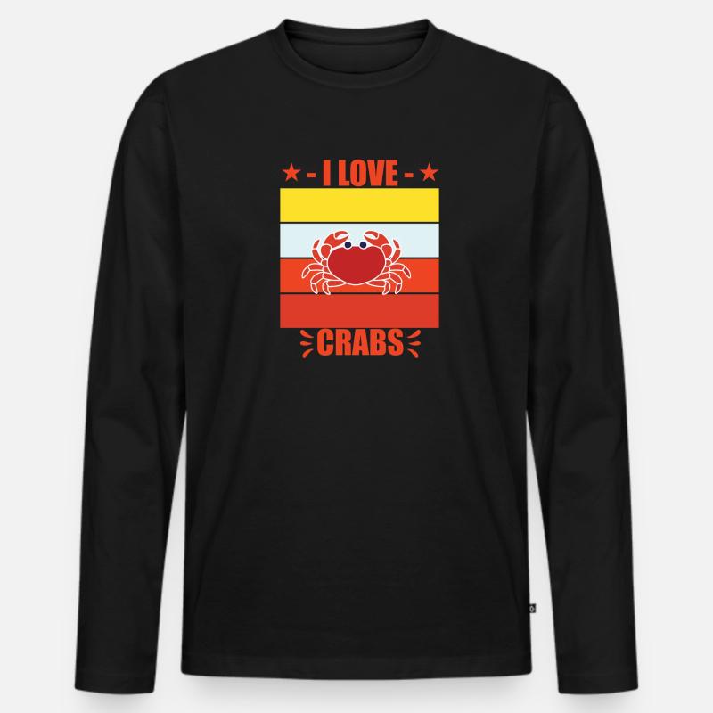 Krabbe - Krebstier - Männer Premium Bio Langarmshirt - Schwarz