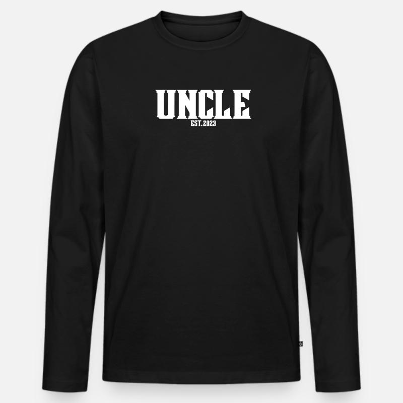 Onkel 2023 - Onkel werden - Männer Premium Bio Langarmshirt - Schwarz