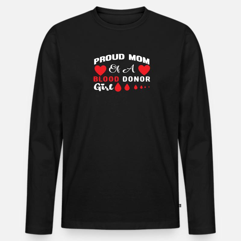 Blutspende Blutspenden Blutspender Mama Tochter - Männer Premium Bio Langarmshirt - Schwarz