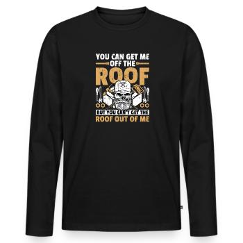 Couvreur Couvreur Plombier Toit Plombier Artisanat de toit - T-shirt manches longues Premium bio Homme - noir - Devant - Nico (187cm)