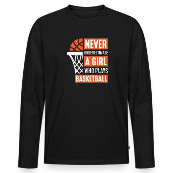 Basketball Girls Streetball - Men's Premium Organic Long Sleeve Shirt - black - Front - Nico (187cm)