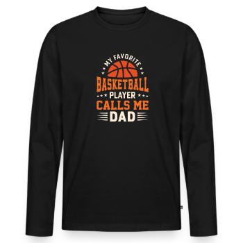 Basketball Father BBall Dribbling Sport Son - Men's Premium Organic Long Sleeve Shirt - black - Front - Nico (187cm)