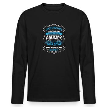Opa Geschenkidee Opa weiß alles Spruch Großvater - Männer Premium Bio Langarmshirt - Schwarz - Vorne - Nico (187cm)