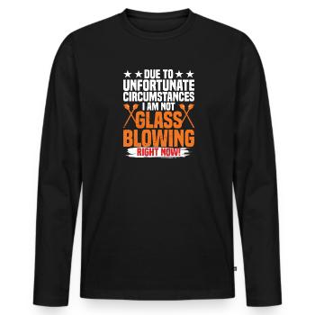 Glassblower Saying Glassmaker Joke Glass Blowing - Men's Premium Organic Long Sleeve Shirt - black - Front - Nico (187cm)