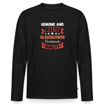Glassblower Saying Glassmaker Joke Glass Blowing - Men's Premium Organic Long Sleeve Shirt - black - Front - Nico (187cm)