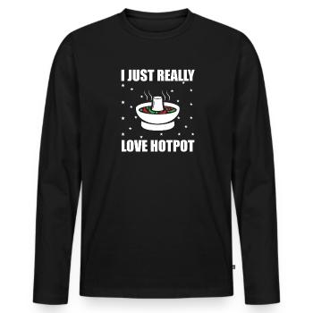Chinese Fondue Hot Pot Hotpot - Men's Premium Organic Long Sleeve Shirt - black - Front - Nico (187cm)