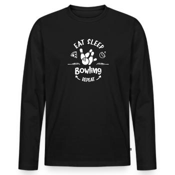 Bowling Cone Spareball Pins Ball Strike - T-shirt manches longues Premium bio Homme - noir - Devant - Nico (187cm)
