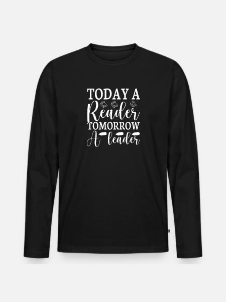 Read books Bookworm - Men's Premium Organic Long Sleeve Shirt - black