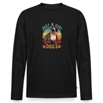 Pitbull Femme Chien de Combat Chien Chères Filles - T-shirt manches longues Premium bio Homme - noir - Devant - Nico (187cm)
