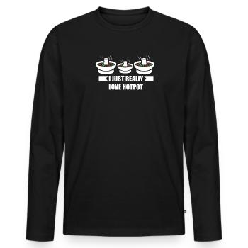 Chinese Fondue Hot Pot Hotpot - Men's Premium Organic Long Sleeve Shirt - black - Front - Nico (187cm)