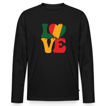 Je suis noir Histoire Noir - T-shirt manches longues Premium bio Homme - noir - Devant - Nico (187cm)
