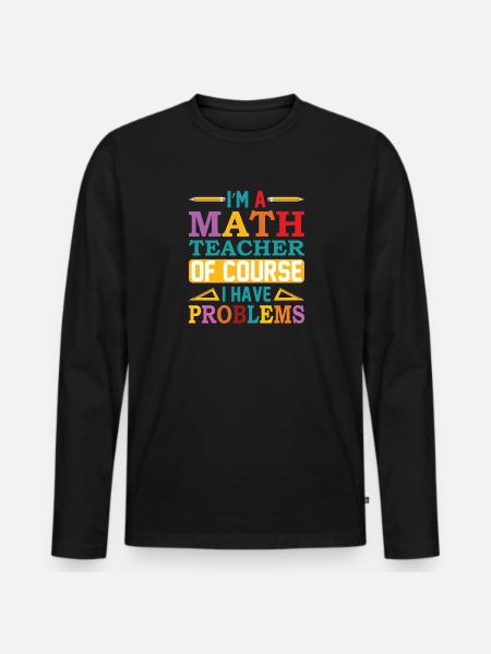 Wiskundeleraar Wiskundige formule Leraar Meetkunde - Mannen Premium Bio shirt met lange mouwen - zwart