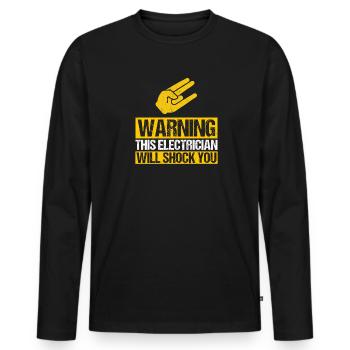 Électricien Génie électrique Pinces isolantes Electronique - T-shirt manches longues Premium bio Homme - noir - Devant - Nico (187cm)