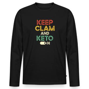 Keto Diet - Men's Premium Organic Long Sleeve Shirt - black - Front - Nico (187cm)