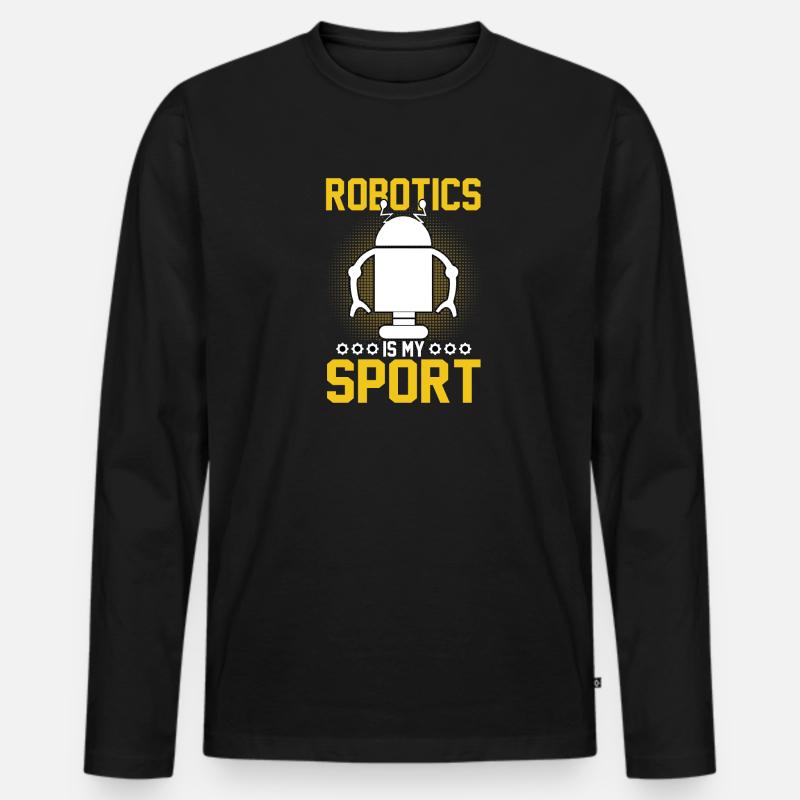 Roboter Programmierer Automatisierungstechniker - Männer Premium Bio Langarmshirt - Schwarz
