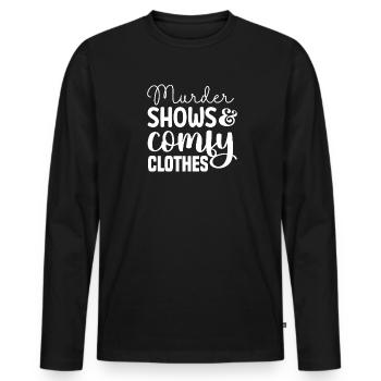 True Crime Crime Series Crime Detective - Men's Premium Organic Long Sleeve Shirt - black - Front - Nico (187cm)