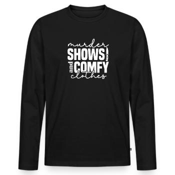 True Crime Crime Series Crime Detective - Men's Premium Organic Long Sleeve Shirt - black - Front - Nico (187cm)
