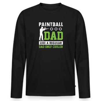Paintball Vater Schießsport Geschenk - Männer Premium Bio Langarmshirt - Schwarz - Vorne - Nico (187cm)