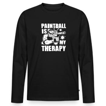 Paintball Geschenk Paintballer Paintballspieler - Männer Premium Bio Langarmshirt - Schwarz - Vorne - Nico (187cm)