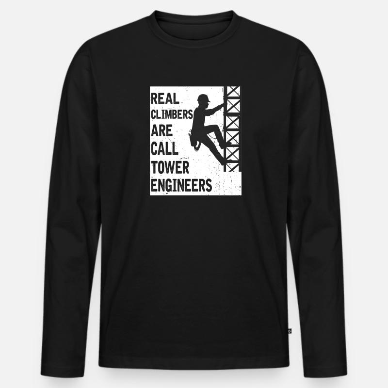 Leitungsmonteur Tower Engineer Freileitung Beruf - Männer Premium Bio Langarmshirt - Schwarz