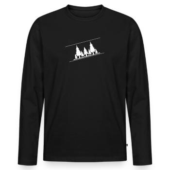 Forêt - T-shirt manches longues Premium bio Homme - noir - Devant - Nico (187cm)