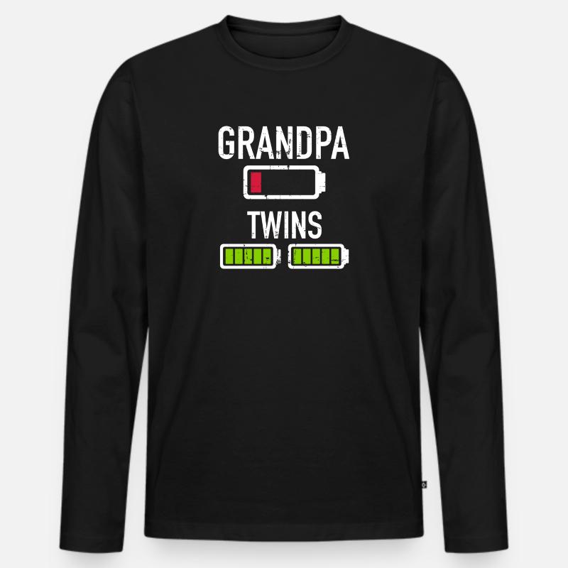 Zwillinge - Männer Premium Bio Langarmshirt - Schwarz