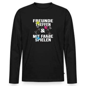 paintball gotcha paintballspieler paintball-spruch - Männer Premium Bio Langarmshirt - Schwarz - Vorne - Nico (187cm)