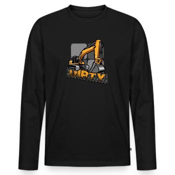 excavator driver construction site excavator construction vehicle - Men's Premium Organic Long Sleeve Shirt - black - Front - Nico (187cm)