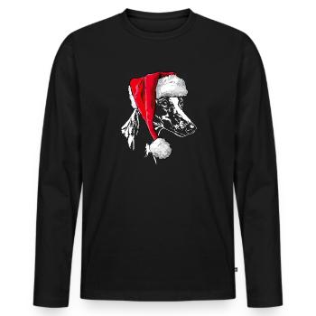 Santa WHIPPET Chiens chien Wilsigns - T-shirt manches longues Premium bio Homme - noir - Devant - Nico (187cm)