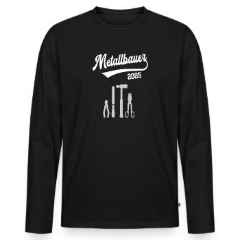 Metallbauer 2025 Ausbildung Beruf Metallbau Azubi - Männer Premium Bio Langarmshirt - Schwarz - Vorne - Nico (187cm)
