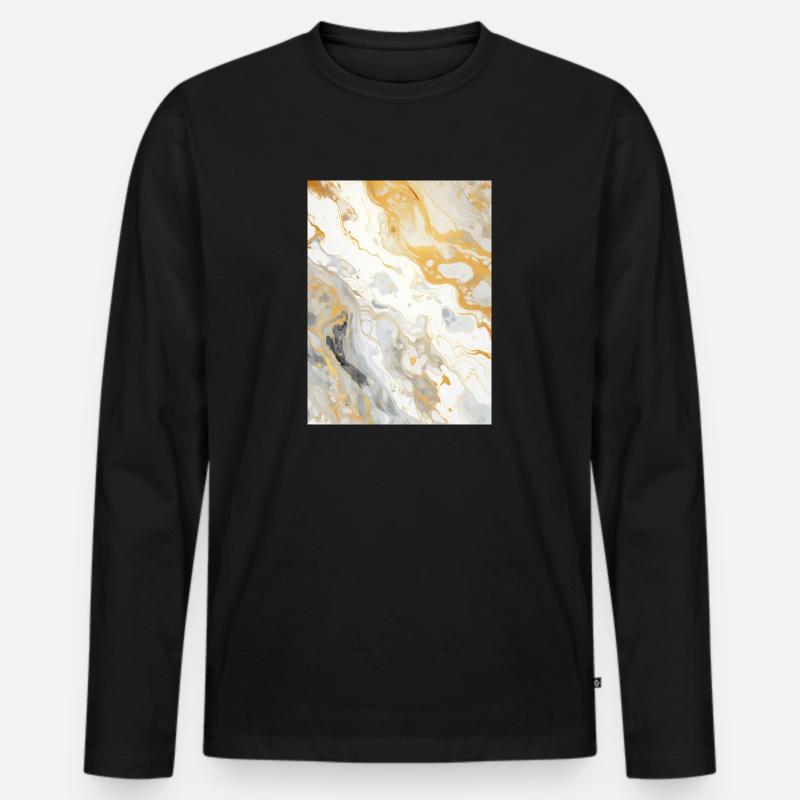 Marmor Stein - Männer Premium Bio Langarmshirt - Schwarz