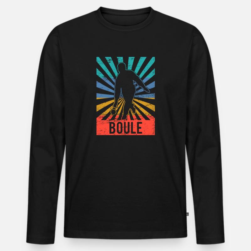 Boule Pétanque Sport Geschenk - Männer Premium Bio Langarmshirt - Schwarz