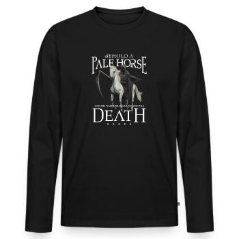 Tod - Einer der vier apokalyptischen Reiter - Männer Premium Bio Langarmshirt - Schwarz - Vorne - Nico (187cm)