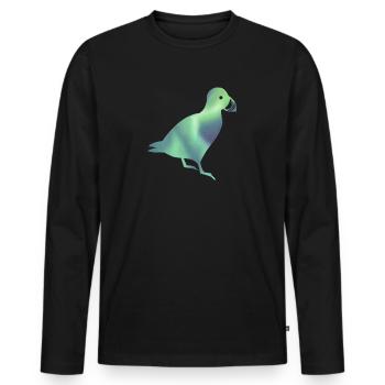 Macareux moines d’Islande Aurores boréales - T-shirt manches longues Premium bio Homme - noir - Devant - Nico (187cm)