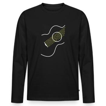 Poesie Gitarre | Konzert, Gitarrenunterricht - Männer Premium Bio Langarmshirt - Schwarz - Vorne - Nico (187cm)