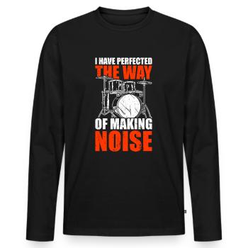 Schlagzeuger Schlagzeuger Schlagzeuger - Männer Premium Bio Langarmshirt - Schwarz - Vorne - Nico (187cm)