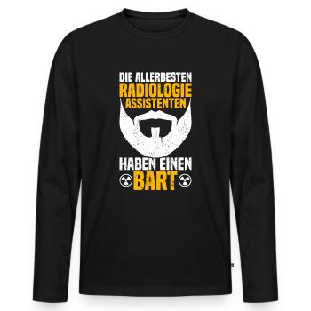 MTRA Medizinisch-Technischer Radiologie Assistent - Männer Premium Bio Langarmshirt - Schwarz - Vorne - Nico (187cm)
